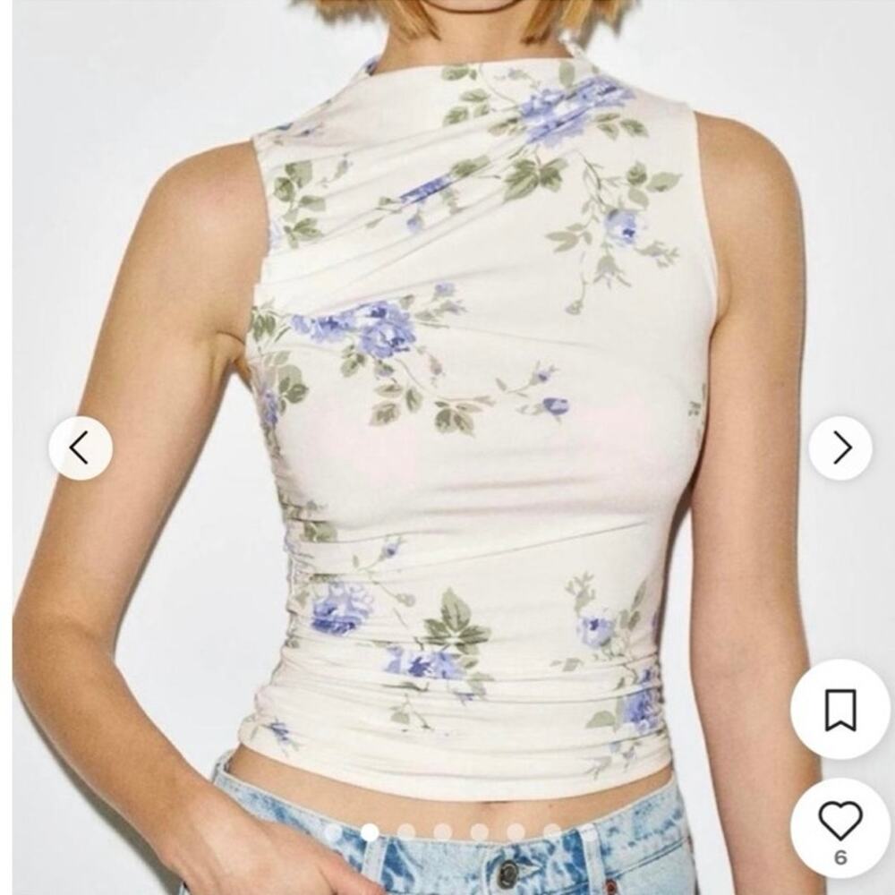 NWOT Reformation Marlo Knit Top in Courtyard SZ S
